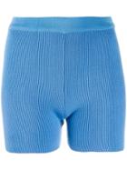 Jacquemus Fitted Ribbed Shorts - Blue