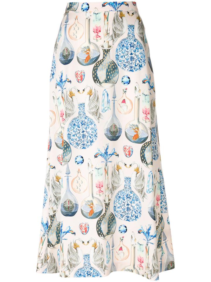 Temperley London Love Potion Midi Skirt - Pink & Purple