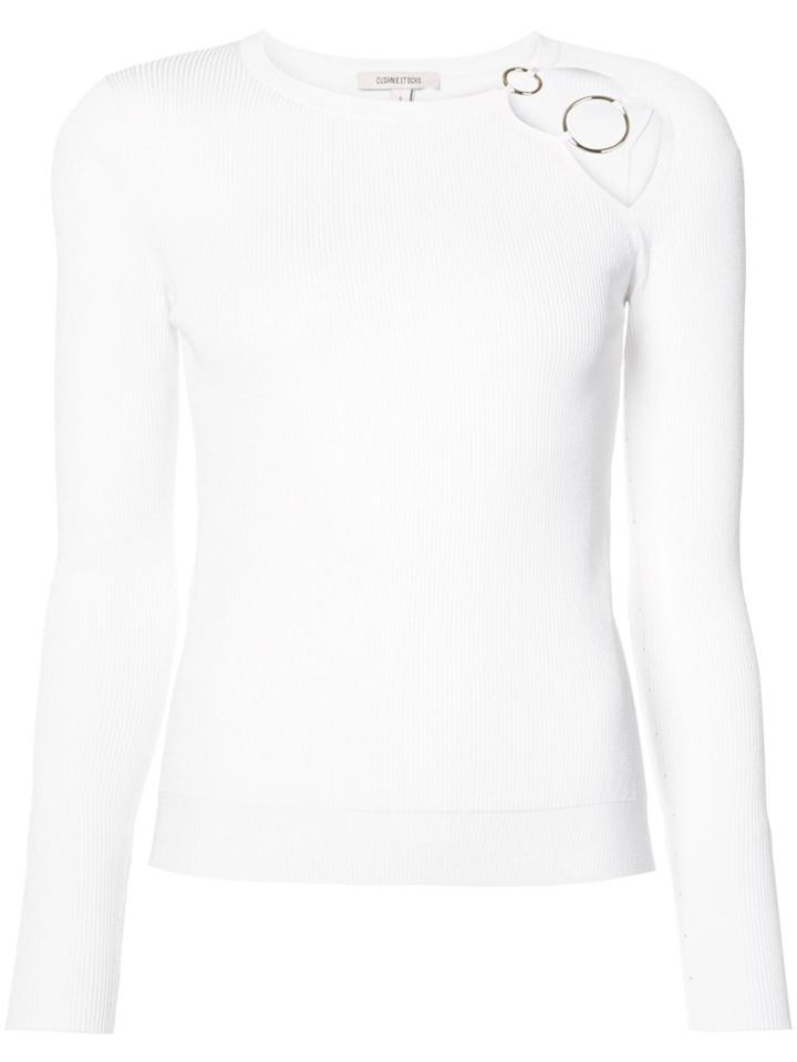 Cushnie Et Ochs Disc Detail Long-sleeved Top - White