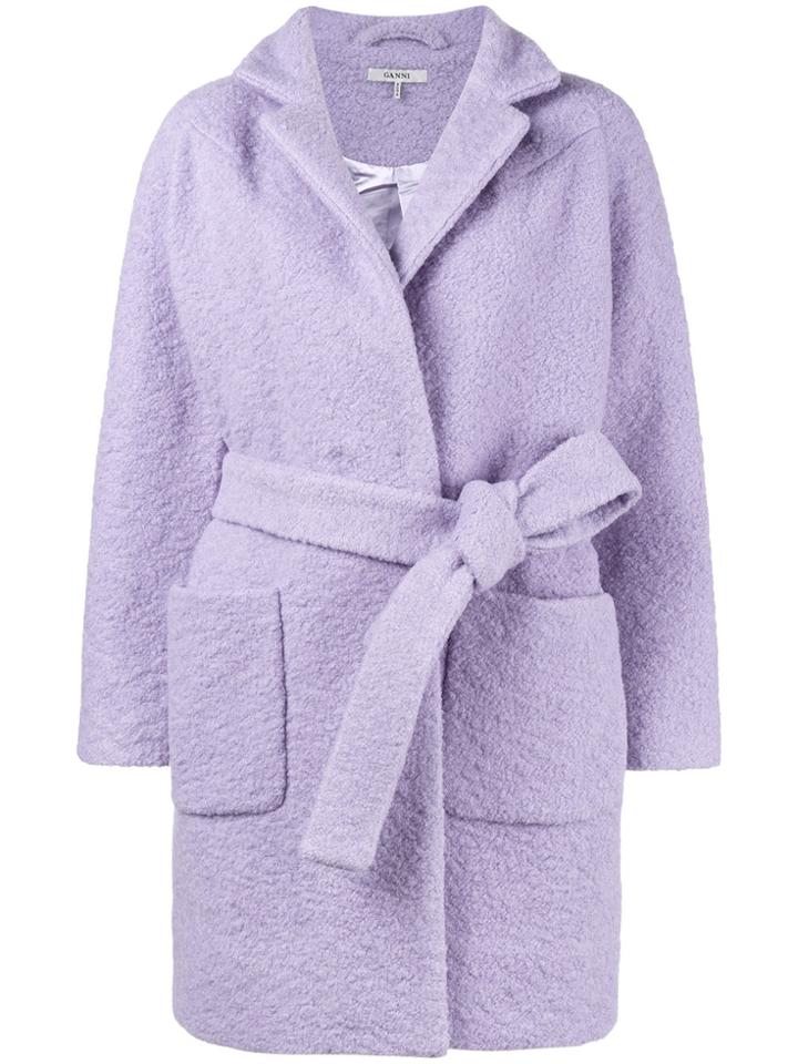 Ganni Fenn Textured Short Coat - Pink & Purple