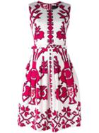 Samantha Sung Sleeveless Printed Dress, Women's, Size: 8, White, Cotton/spandex/elastane