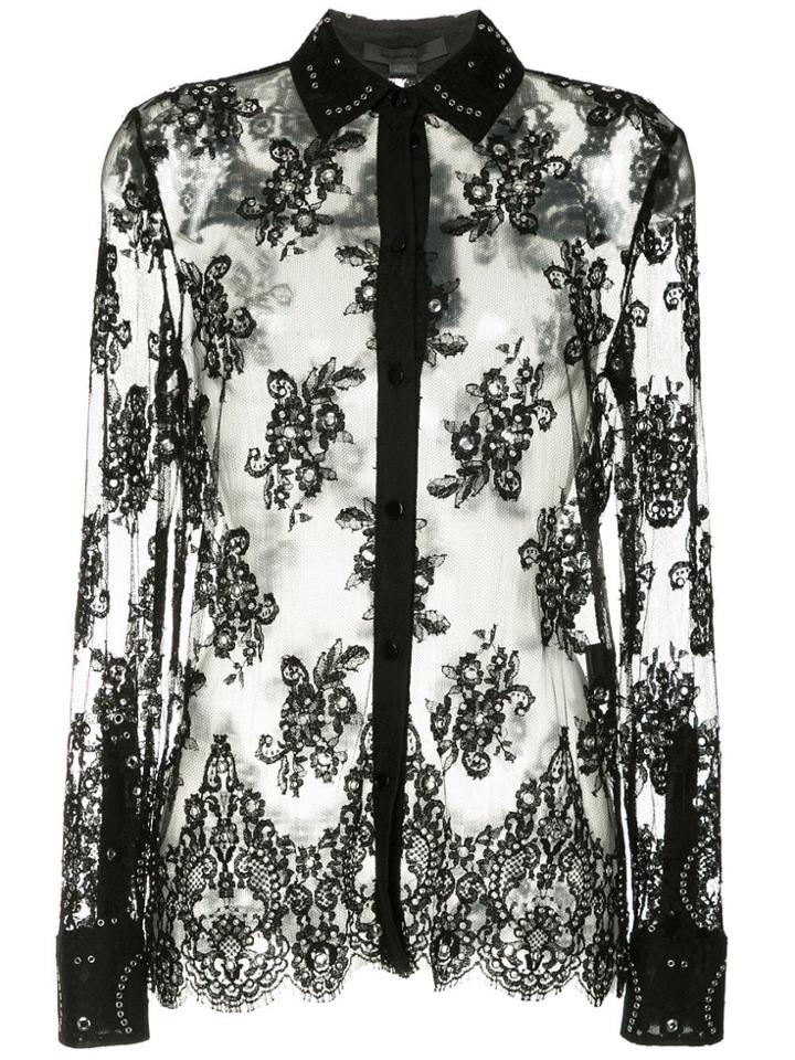 Alexander Wang Lace Shirt W Allover Grommet Detail - Black