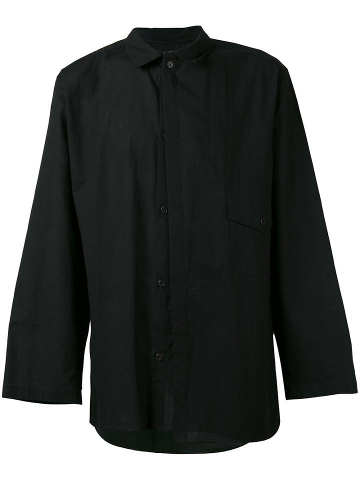 Yohji Yamamoto I Left Layer Shirt, Men's, Size: Iii, Black, Cotton/linen/flax