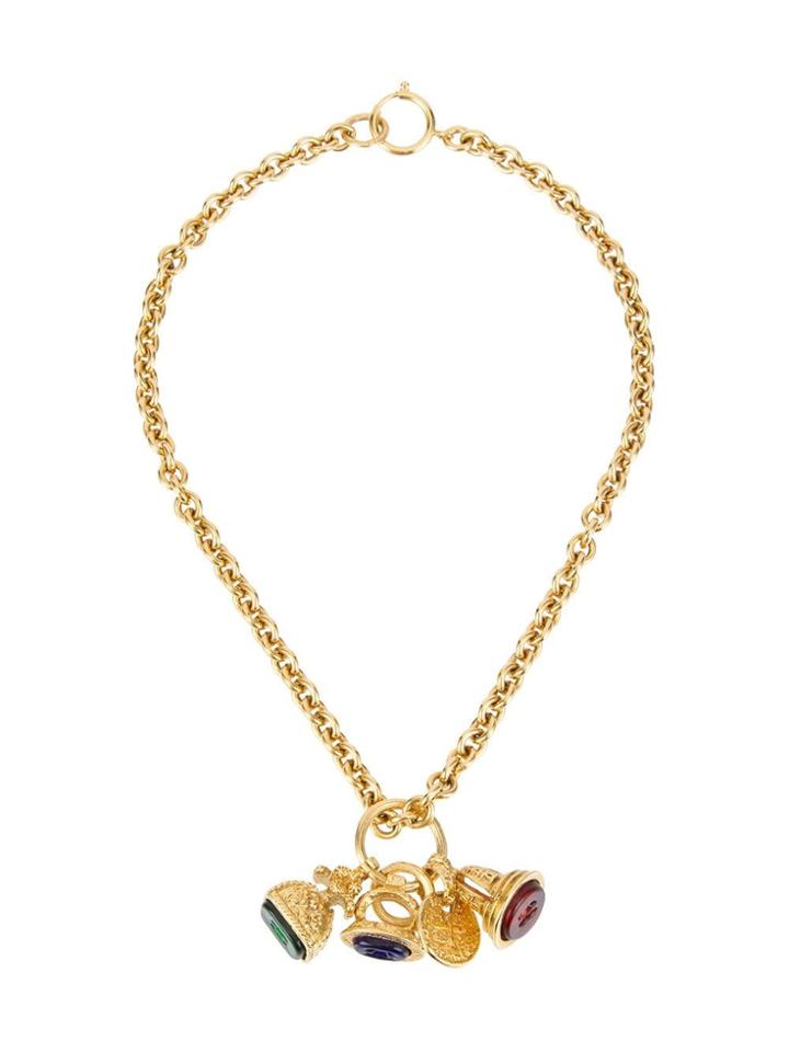 Chanel Pre-owned Cc Logo Chain Pendant Necklace - Metallic
