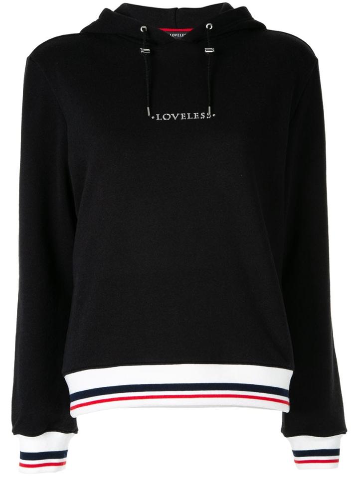 Loveless Logo Drawstring Hoodie - Black