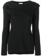 Red Valentino Frill Trim Sweater - Black