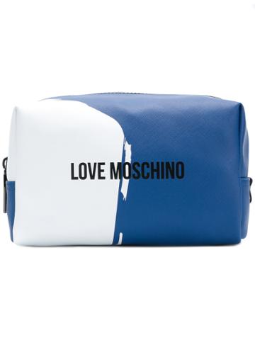 Love Moschino Square Shape Wash Bag - Blue