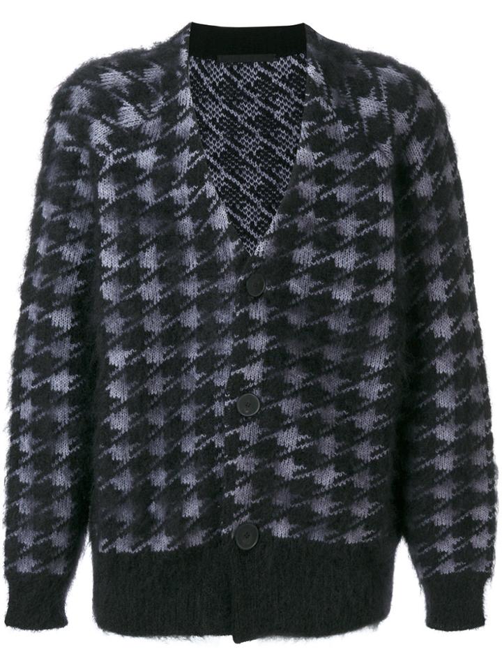 Haider Ackermann Houndstooth Fuzzy Cardigan - Black