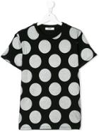 Msgm Kids Polka-dot Print T-shirt - Black