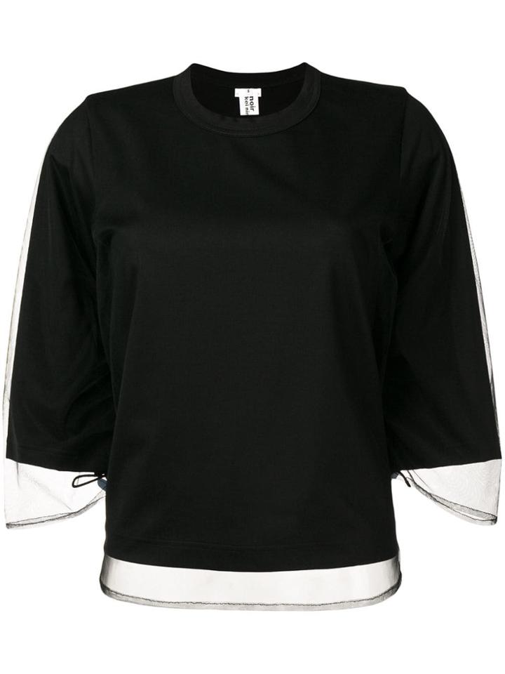 Comme Des Garçons Noir Kei Ninomiya Tulle Overlay T-shirt - Black