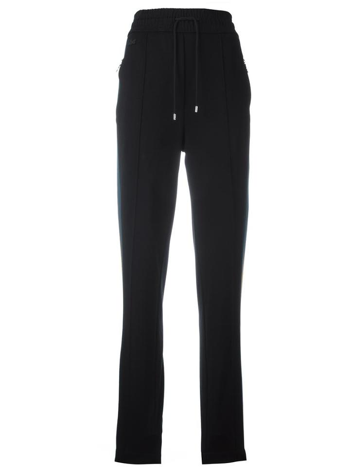 Lacoste Straight-leg Track Pants, Women's, Size: 38, Black, Cotton/polyamide/spandex/elastane/viscose