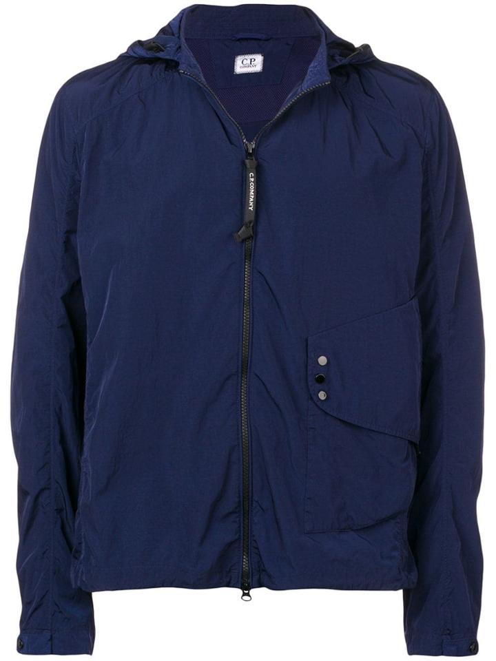Cp Company Hooded Bomber Jacket - Blue