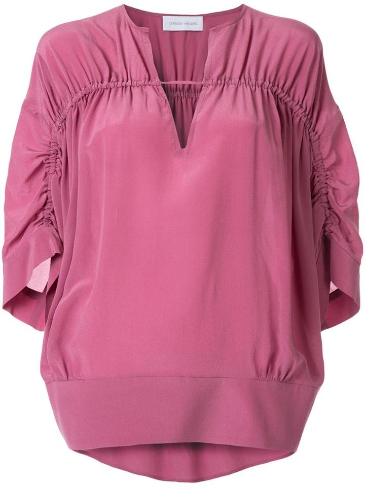 Christian Wijnants Gathered Detail Blouse - Purple