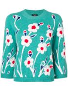 Chanel Pre-owned Floral Jacquard Sweater - Green