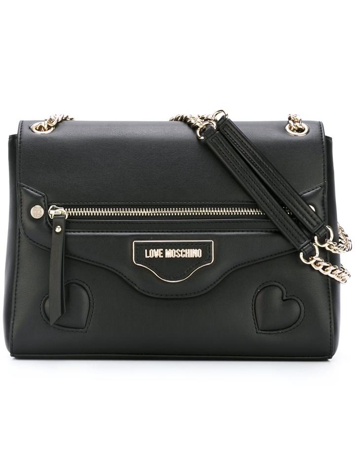Love Moschino Logo Plaque Shoulder Bag, Women's, Black