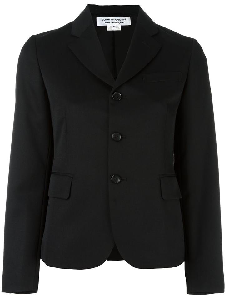 Comme Des Garçons Comme Des Garçons Single Breasted Cropped Blazer, Women's, Size: Xs, Black, Polyester/cupro/wool