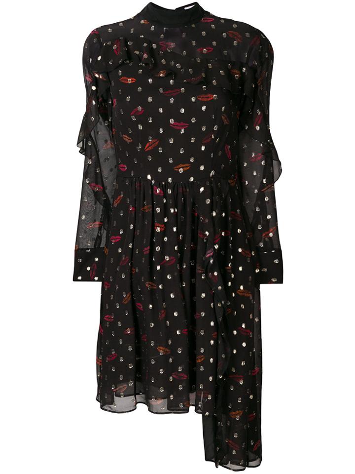 Lala Berlin Printed Lips Dress - Black