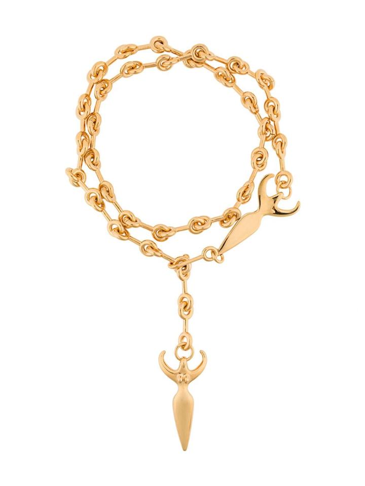 Chloé Long Wrap Necklace - Metallic