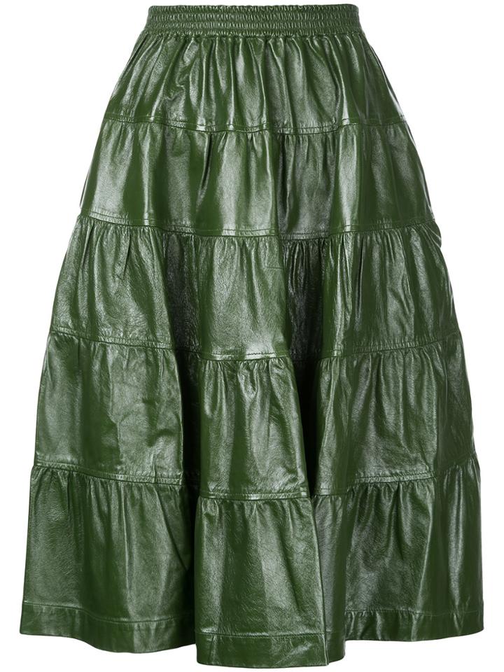 Jw Anderson Tiered Skirt - Green