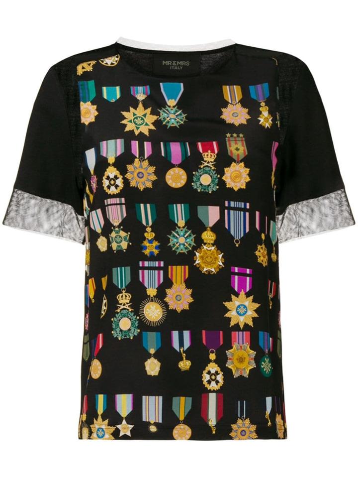 Mr & Mrs Italy Medal Print T-shirt - Black
