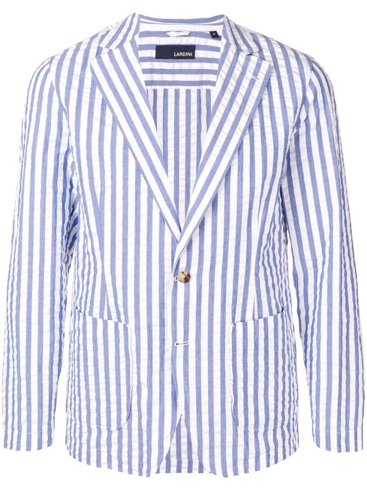 Lardini Striped Tailored Blazer Jacket - Blue