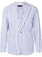 Lardini Striped Tailored Blazer Jacket - Blue