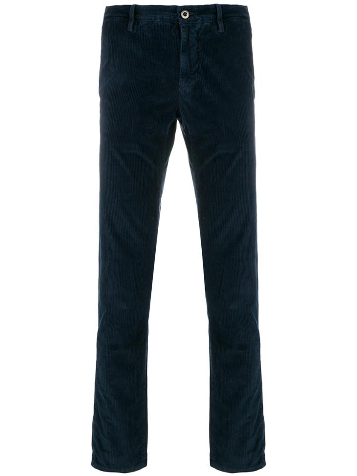 Incotex Regular Fit Tailored Trousers - Blue