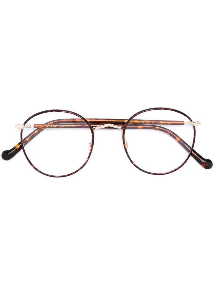 Moscot 'zev' Glasses, Brown, Metal/acetate