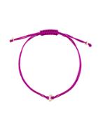 Natasha Collis 18kt Gold Friendship Bracelet, Women's, Pink/purple, 18kt Gold/nylon