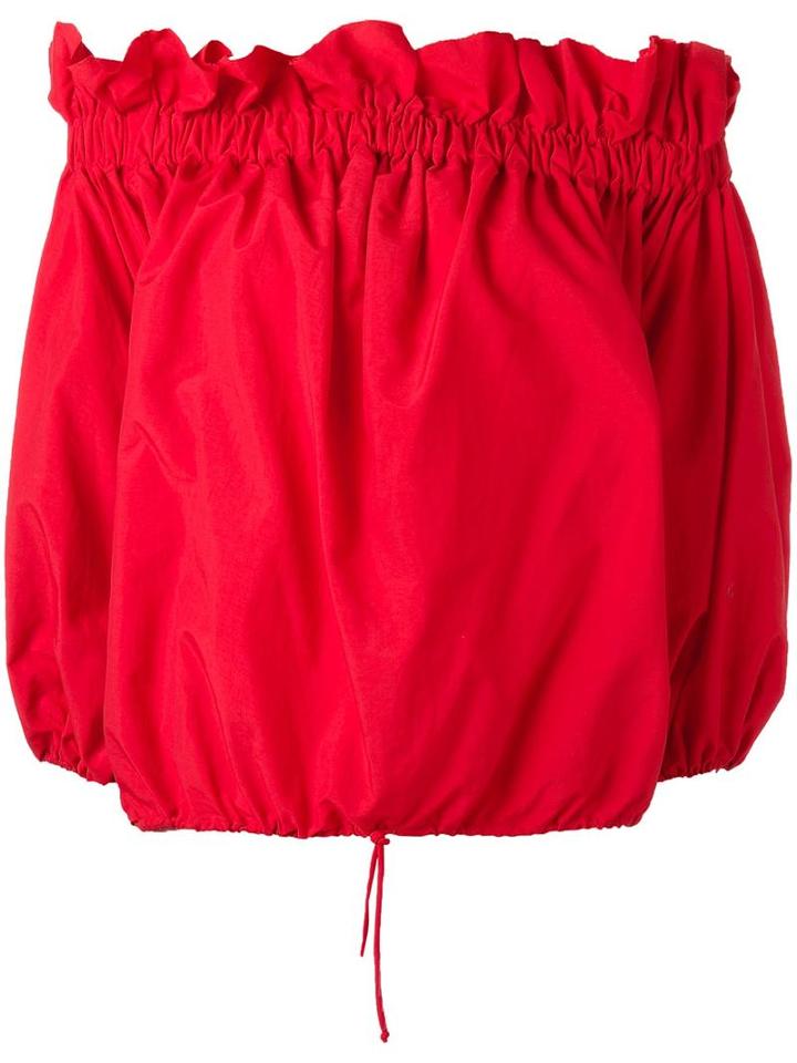 Marques'almeida Off-shoulder Blouse, Women's, Size: Small, Red, Polyamide