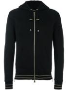 Balmain Classic Zip-up Hoodie, Men's, Size: Large, Black, Cotton
