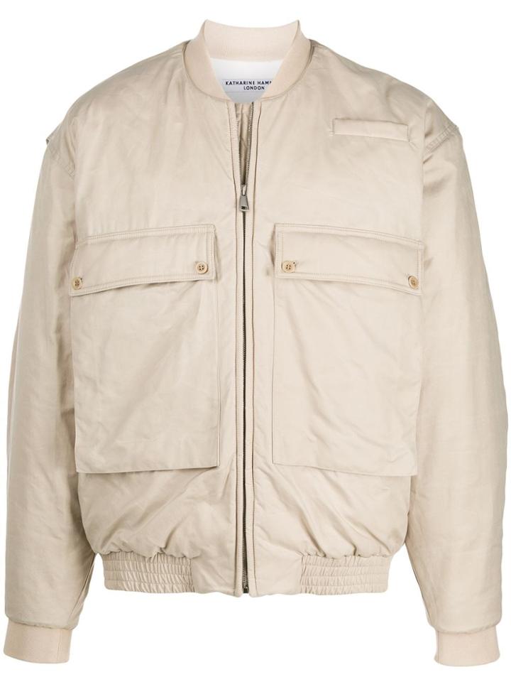 Katharine Hamnett London Oversized Bomber Jacket - Neutrals