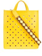 Coccinelle Perforated Tote Bag - Yellow