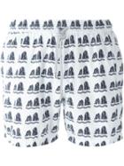 Capricode Printed Swim Shorts, Men's, Size: L, White, Nylon