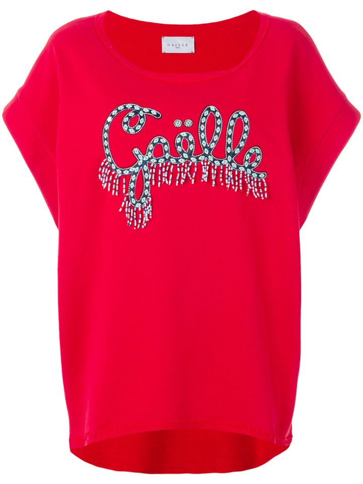 Gaelle Bonheur Logo Print Wide T-shirt - Red