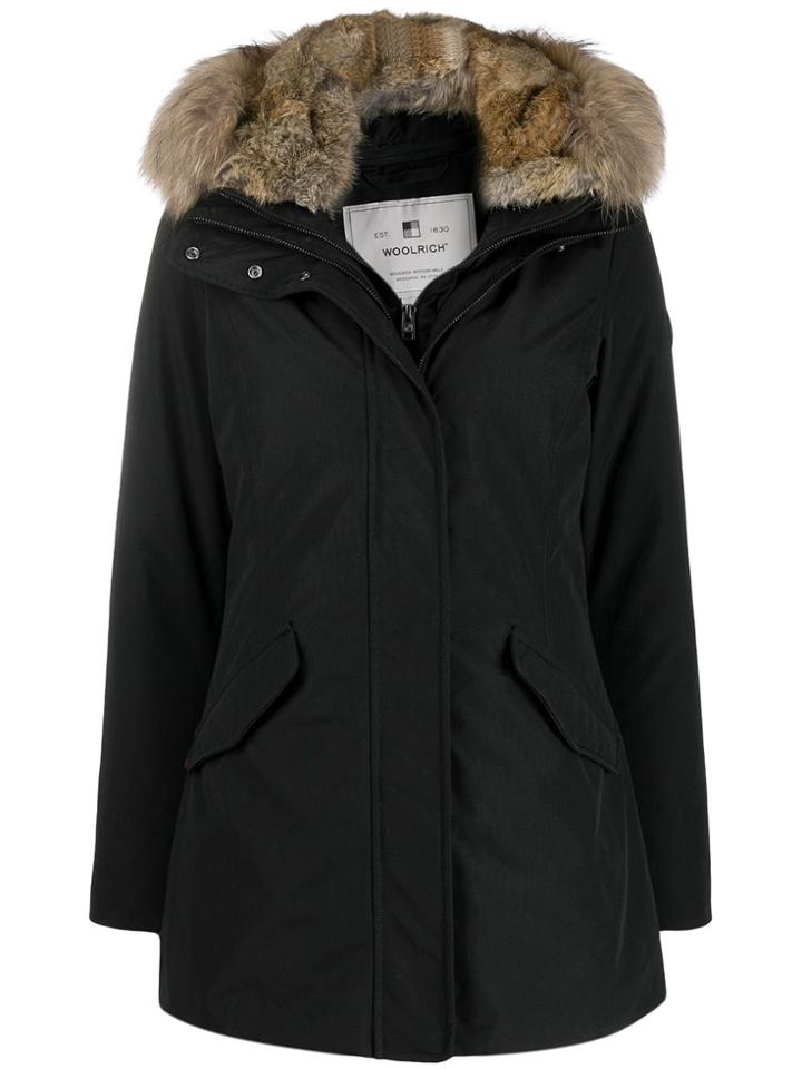 Woolrich Hooded Mid-length Parka - Black