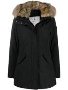 Woolrich Hooded Mid-length Parka - Black