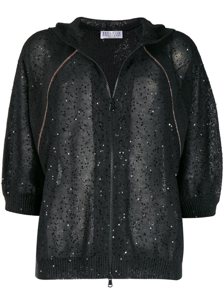 Brunello Cucinelli Zip Front Cardigan - Grey