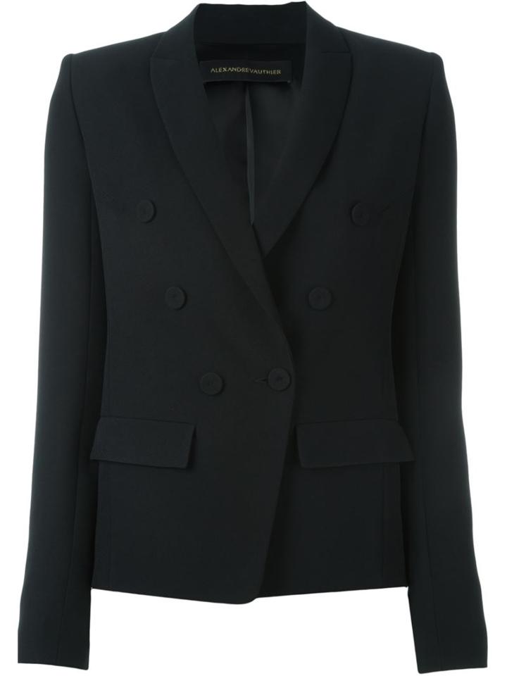 Alexandre Vauthier Double Breasted Blazer, Women's, Size: 36, Black, Polyester/acetate/viscose