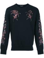 Alexander Mcqueen - Embroidered Sweatshirt - Men - Cotton/polyester/viscose - Xl, Black, Cotton/polyester/viscose