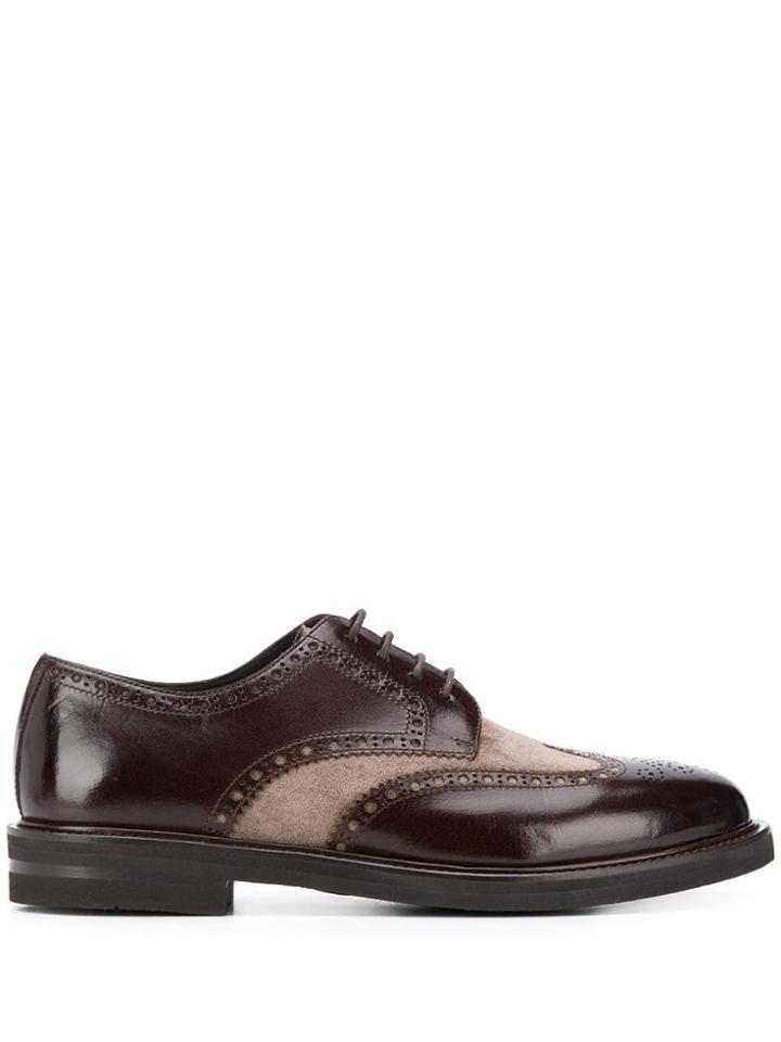 Henderson Baracco Colour-block Derby Shoes - Brown