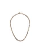 Saint Laurent Flat Curb Chain Necklace, Men's, Metallic