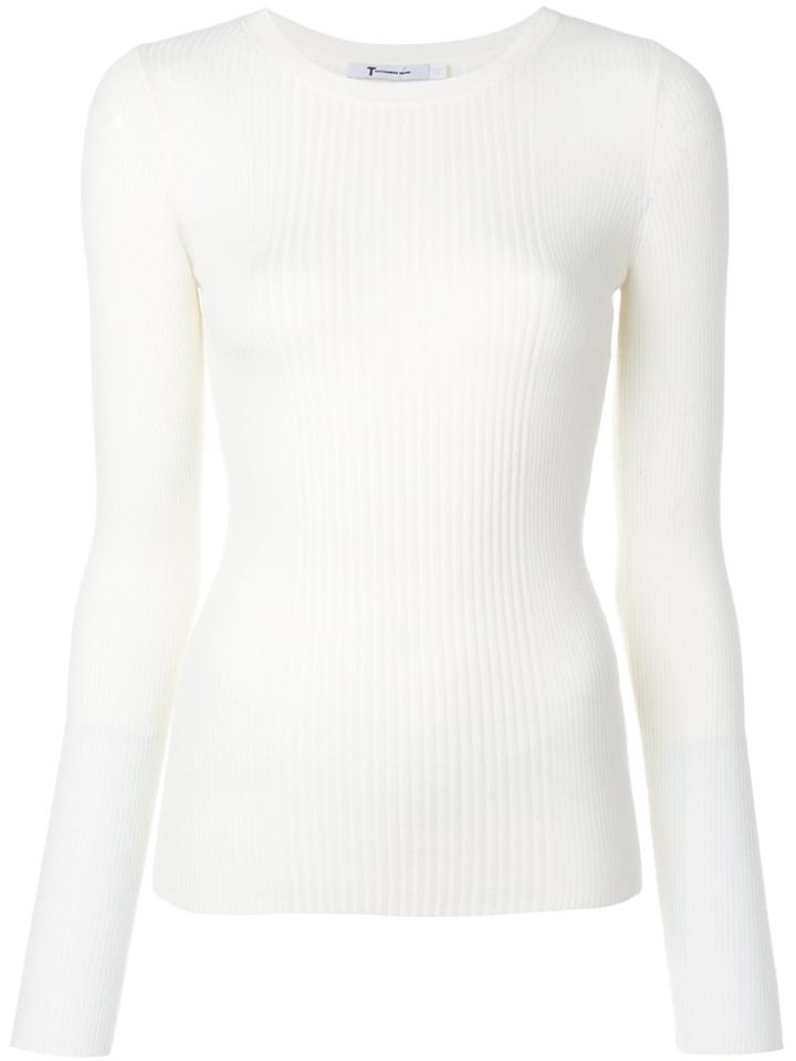 T By Alexander Wang Round Neck Jumper - Nude & Neutrals