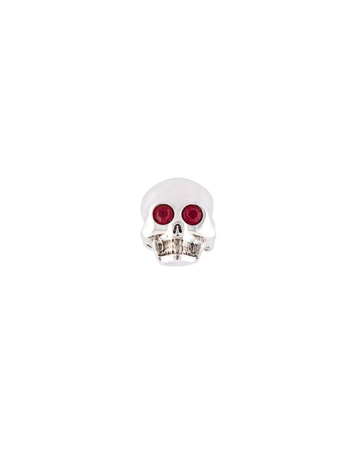 Moschino Gem Eye Skull Ring, Metallic