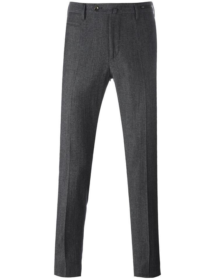 Pt01 Tailored Straight Trousers, Men's, Size: 52, Grey, Cotton/polyamide/spandex/elastane/virgin Wool