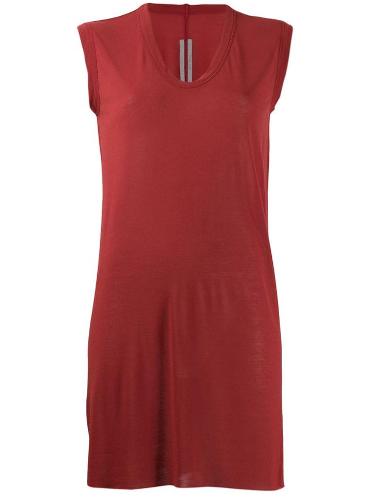 Rick Owens Long Line Tank Top - Red