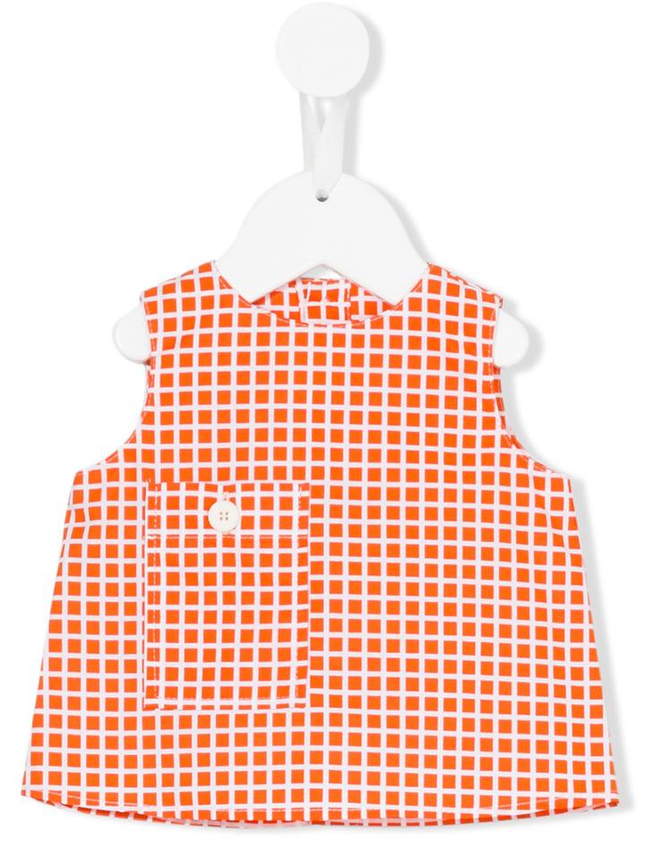Marni Kids - Check Print Poplin Top - Kids - Cotton - 18 Mth, Toddler Girl's, Yellow/orange