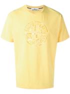 Stone Island Logo Print T-shirt, Men's, Size: Xxl, Yellow/orange, Cotton