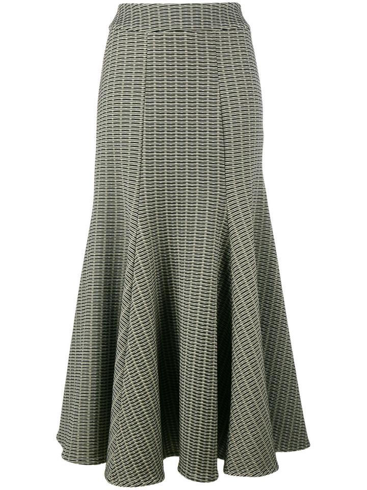 Beaufille Checked Flared Midi Skirt - Green