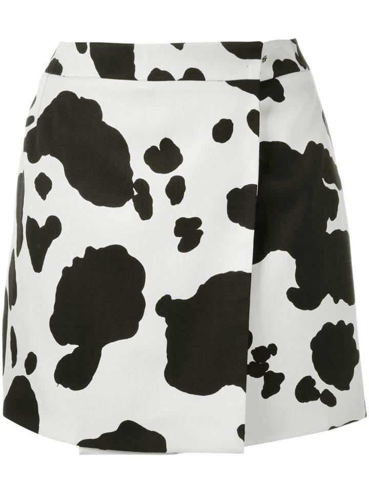 Versace Vintage Cow Print Skirt - Red